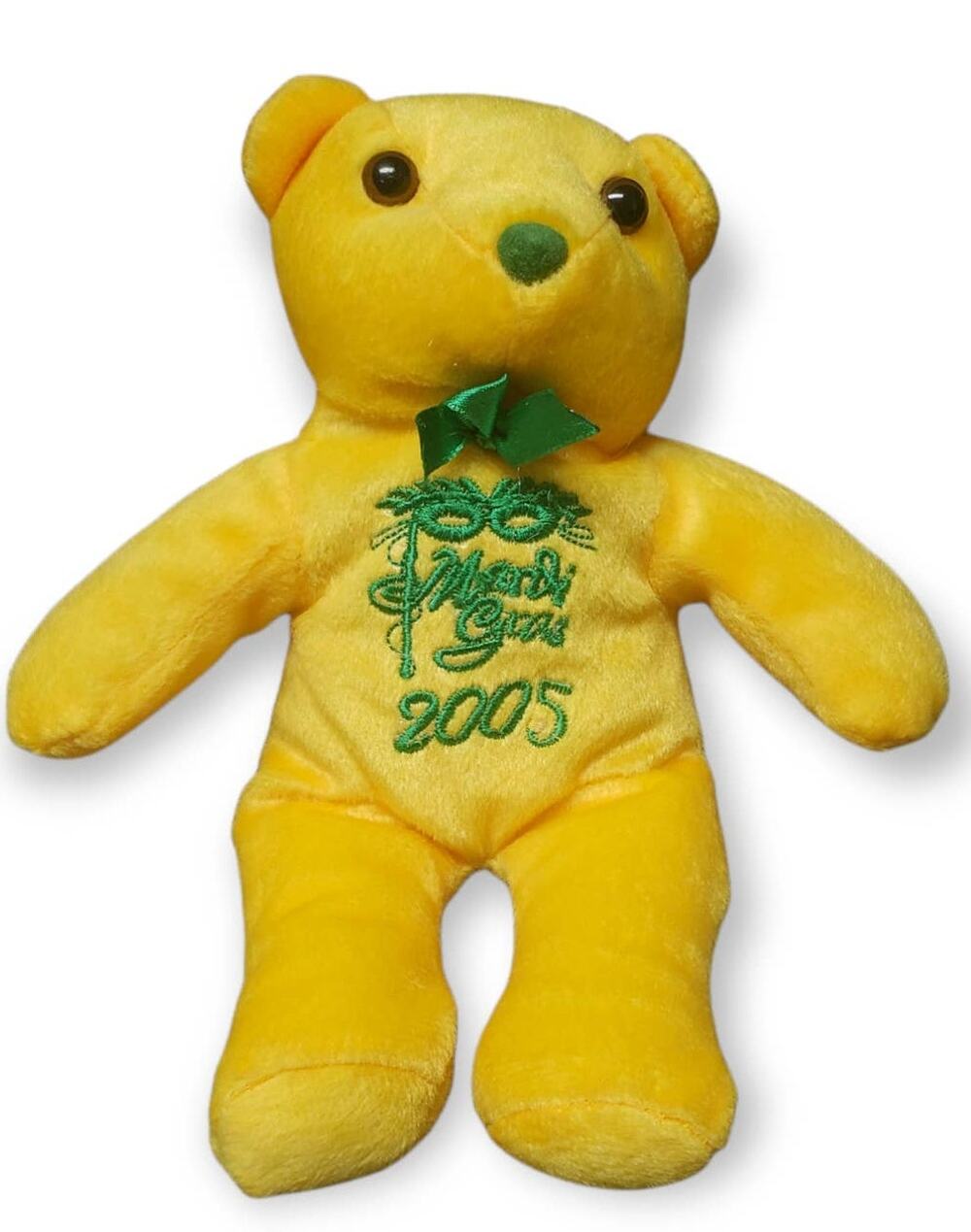 Mardi Gras 2005 Stuffed Yellow Plush Bear